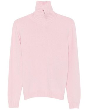 Jil Sander Wool Turtle-Neck Sweater - Pink