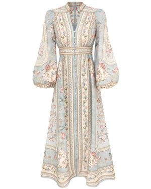 Zimmermann Roselight Printed Midi Dress - White