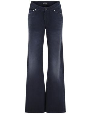 Balenciaga Curved Waist Pants - Blue