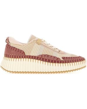 Chloé Fabric Nama Sneakers - Pink