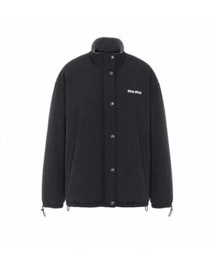 Miu Miu Ponge And Fleece Jacket - Black