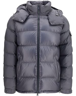 Moncler Maya Short Padded Hooded Jacket - Gray
