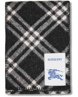 Burberry Check Wool Scarf - Black