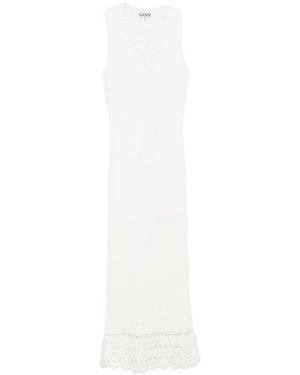Ganni Neutrals Dresses - White