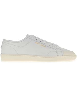 Saint Laurent Leather Gym Sneakers - White