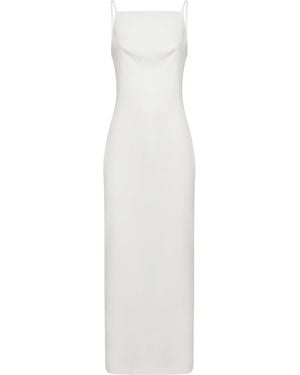 Givenchy Crepe Cady Long Dress With Slit - White