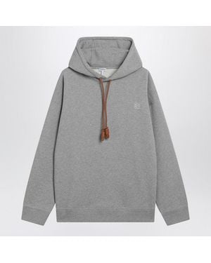 Loewe Sweatshirt With Leather Flamenco Drawstring - Gray