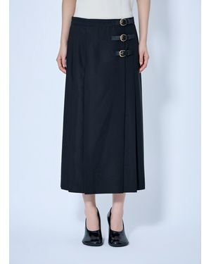 Chloé Chloé Virgin Wool Skirt With Buckles - Blue