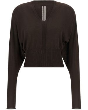Rick Owens 'V Cropped' Top - Black
