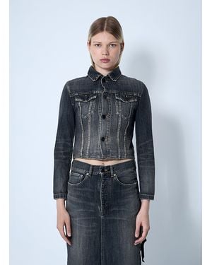 Balenciaga Lace-Up Denim Jacket - Blue