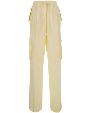 Phoebe Philo Pants With Elasticated Waist And Applied Cargo Pockets - Natural