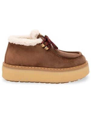 Prada Suede Lace-Up Shoes - Brown