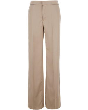 ANDAMANE Pants With Pences On The Front - Natural