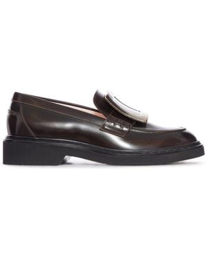 Roger Vivier Leather Moccasin - Black
