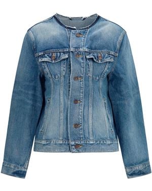Balenciaga Hourglass Denim Jacket - Blue
