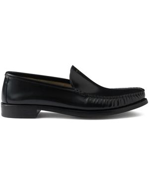 Prada Brushed Fumã Leather Loafers - Black