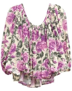Chloé Floreal Crop Top - Pink