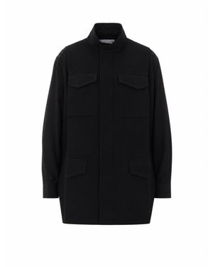 Sacai Suiting X Crepe Back Satin Shirt - Black