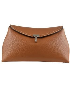 TOTEME T-Lock Clutch - Brown