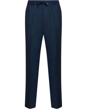 Etro Wool And Linen Jogger Pants - Blue