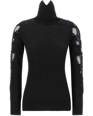 Ermano Scervino Ermanno Scervino High Neck With Lace Inserts - Black