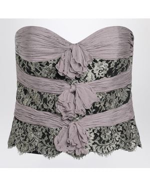 Valentino Mauve/ Chiffon Silk Top - Gray