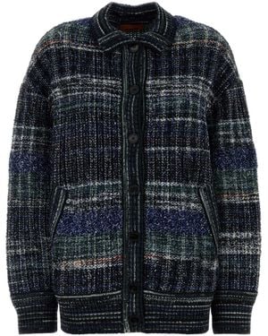 Missoni Embroidered Wool Blend Oversize Cardigan - Black