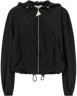 The Attico Hooded Bomber Jacket - Black