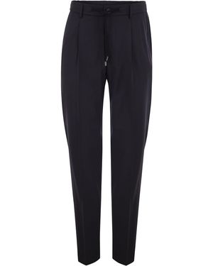 Peserico Tailored Stretch Wool-Blend Jogger Pants - Blue
