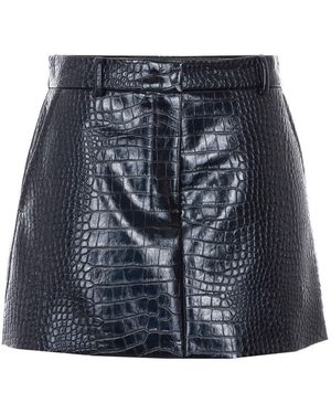 Sportmax Gleba Alligator Effect Paint Mini Skirt - Blue