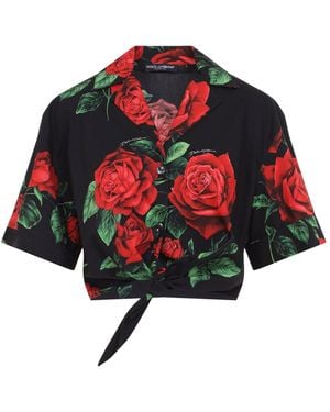 Dolce & Gabbana Cropped Shirt St.Rose Rosse - Red
