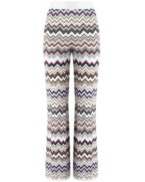 Missoni Zig Zag Motif Wool Pants - White