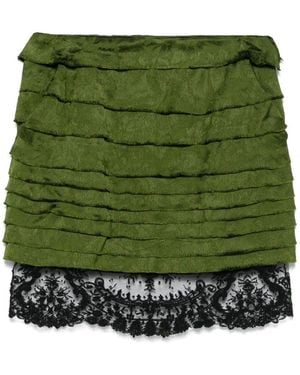 Saint Laurent Jacquard Miniskirt - Green