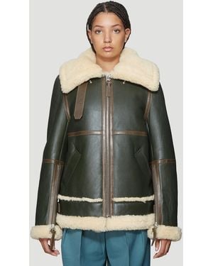Acne Studios Long Raf Shearling Jacket - Gray