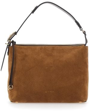 Etro Shoulder Bag With Refined Leather And Fabric Details - Brown