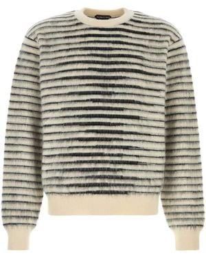 Tom Ford Embroidered Mohair Blend Sweater - Black