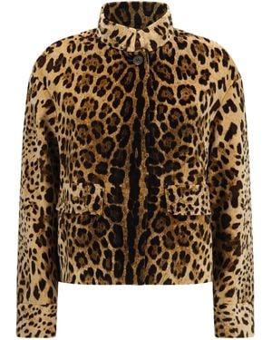 Max Mara Printed Smooth Velvet Boxy Jacket - Black