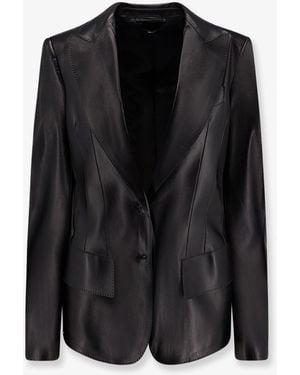 Tom Ford Leather Blazer - Black