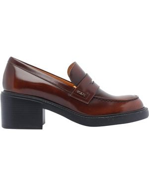 Tod's Leather Pump Loafers - Brown