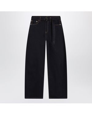 Sacai High-Waisted Cotton Barrel Jeans - Blue