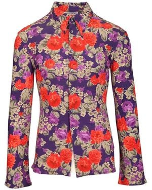Acne Studios Floral Print Shirt - Red