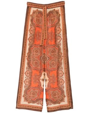 Zimmermann Mahon Printed Silk Pants - Orange