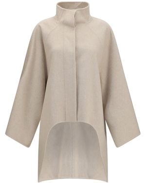 Alaïa Alaïa Asymmetric Double Face Cashmere Coat - White