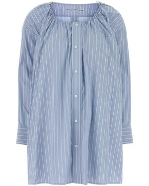 Alexander Wang Embroidered Poplin Shirt Dress - Blue