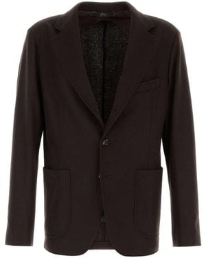 Brioni Dark Cashmere Blazer - Black