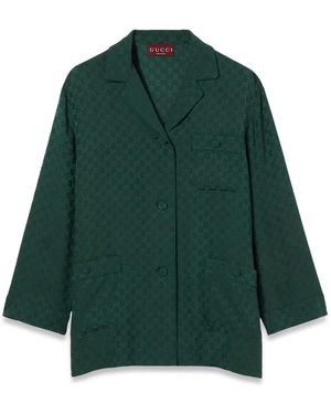 Gucci Jacquard Gg Shirt - Green