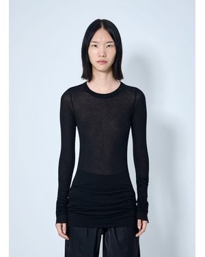 Rick Owens Long Sleeve Sheer Knit Top - Blue