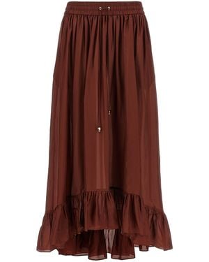 Zimmermann Silk Mini Skirt - Brown