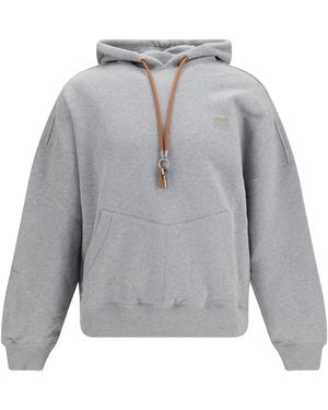 Loewe Hooded Sweatshirt With Drawstring Melange - Gray