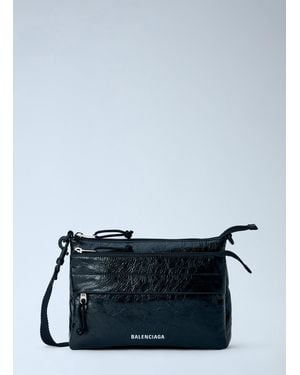 Balenciaga Explorer Double Pouch Messenger Bag - Blue